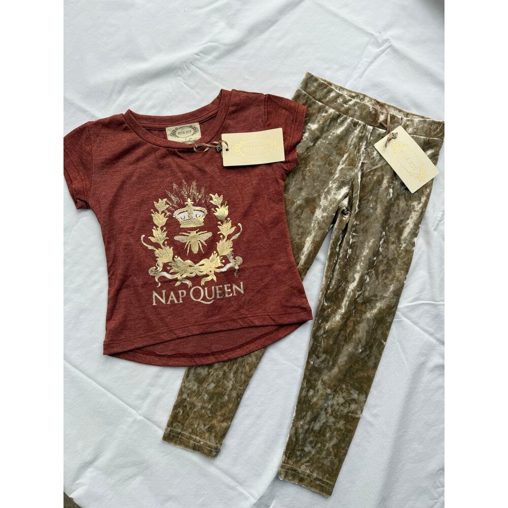 Joyfolie Mia Joy Nap Queen Tee & Mariah Leggings Girl’s Size 4